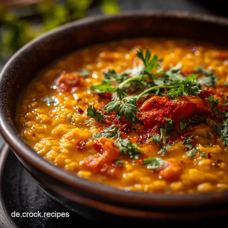 Masoor Dal Cremiges Rote Linsen Curry mit w&uuml;rzigem Tadka