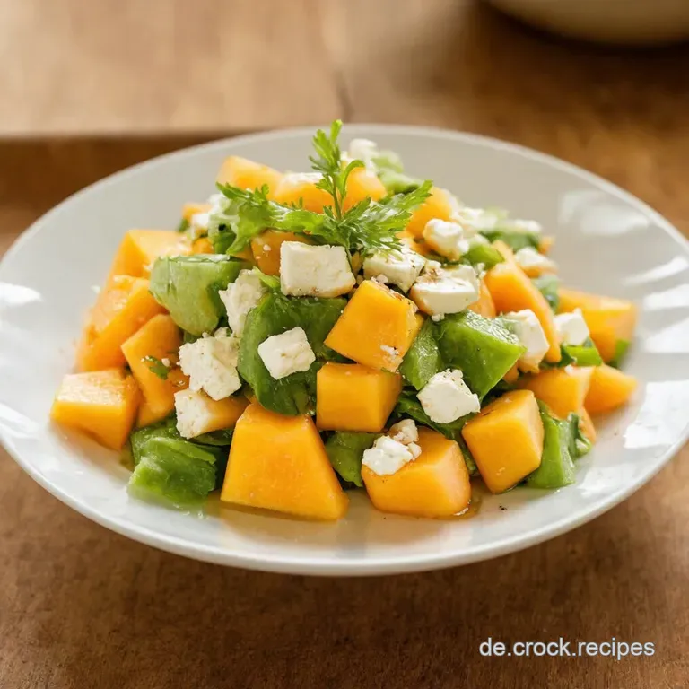 Melonensalat Mit Feta Sommerfrische Auf Dem Teller presentation