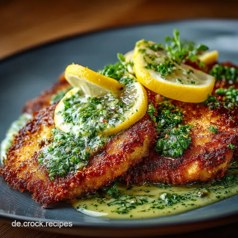 Original Piccata Milanese Mit Spritziger Zitronenbuttersauce presentation