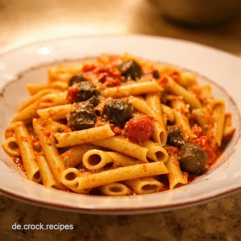 Pasta Alla Puttanesca Ein Italienischer Klassiker S&uuml;ndhaft Lecker presentation