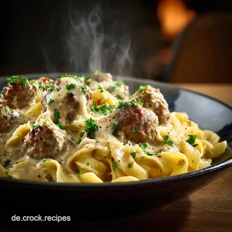 Der Ultimative Komfortteller Tagliatelle Mit Saftigen Hackb&auml;llchen in Cremiger Muskatrahmso&szlig;e presentation