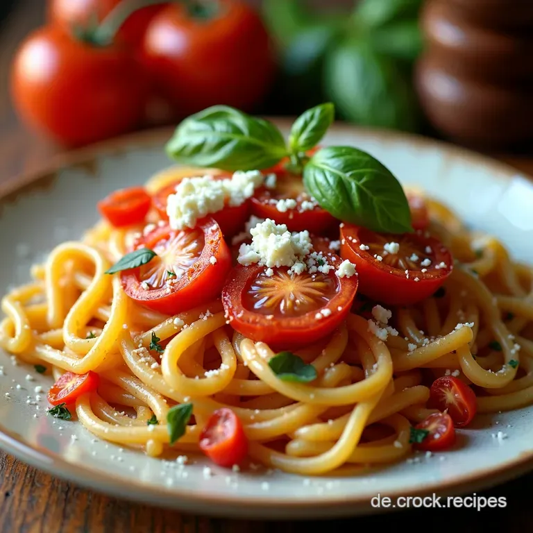 Pasta Paradiso Gegrillte Kirschtomaten Pecorino Basilikum presentation