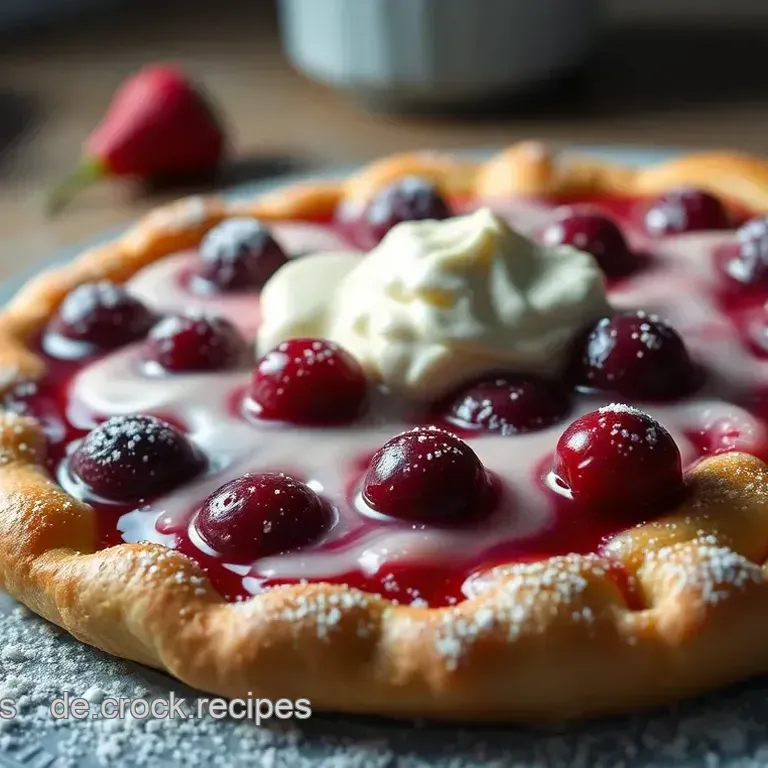 Pfannkuchen mit Himbeerfüllung und Vanillesauce