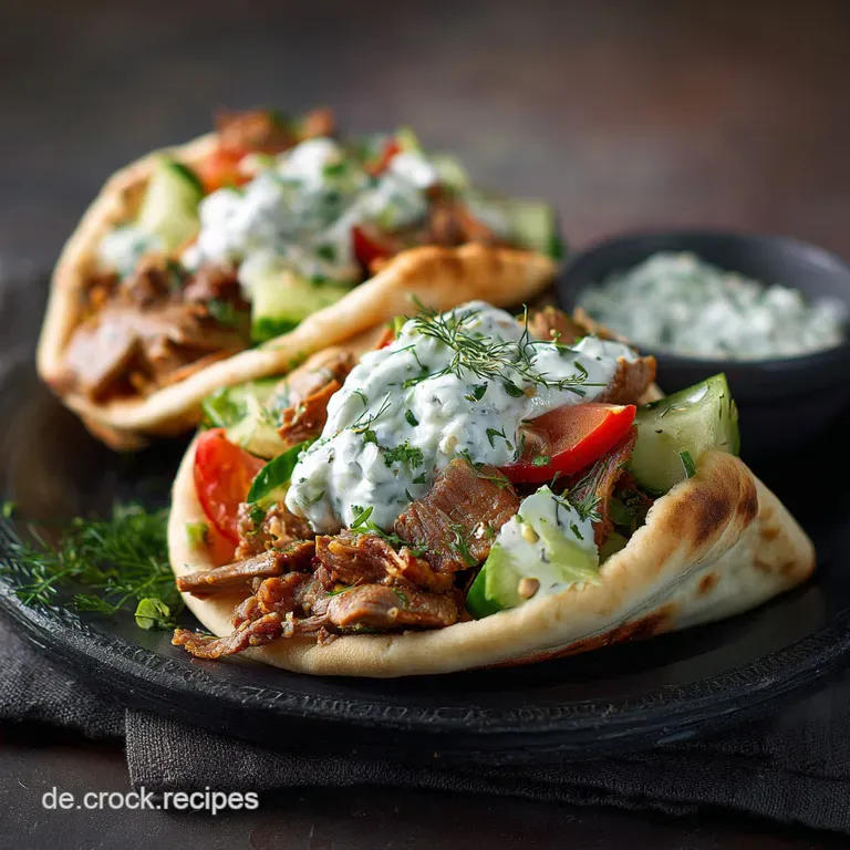Pita Taschen Salat mit Gyros: Das Feierabend-Rezept mit cremigem Tzatziki