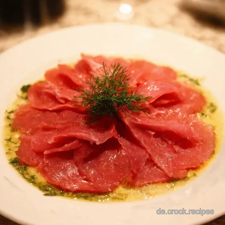 Rindercarpaccio Mit Rucola Parmesan Und Kapern presentation