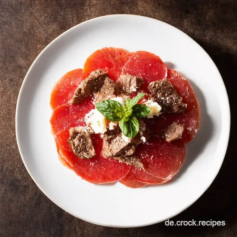 Rindercarpaccio mit Rucola Parmesan und Kapern