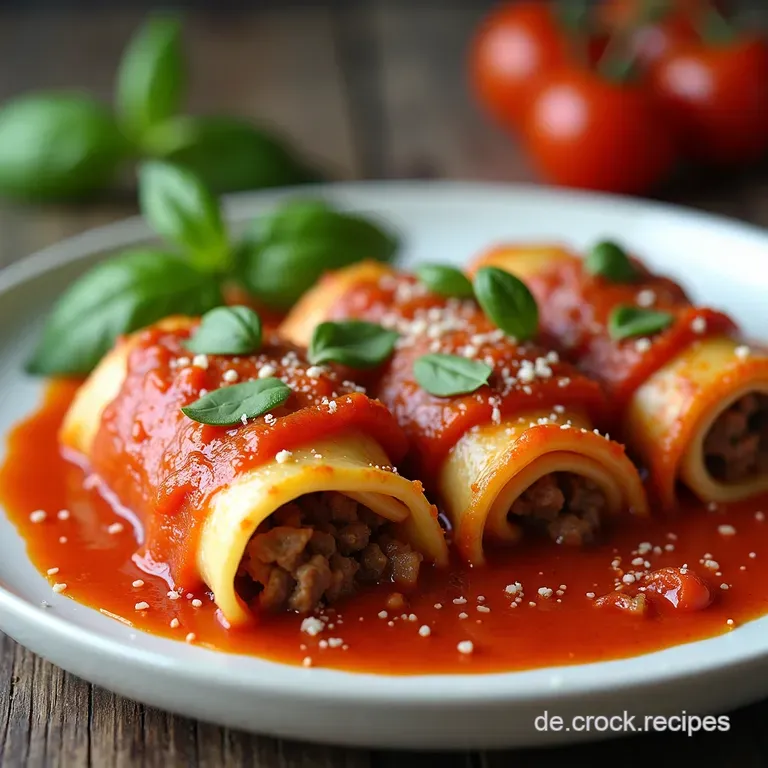 Nonnas Stolz Üppige Rindfleisch und RicottaCannelloni mit würziger Tomatensauce