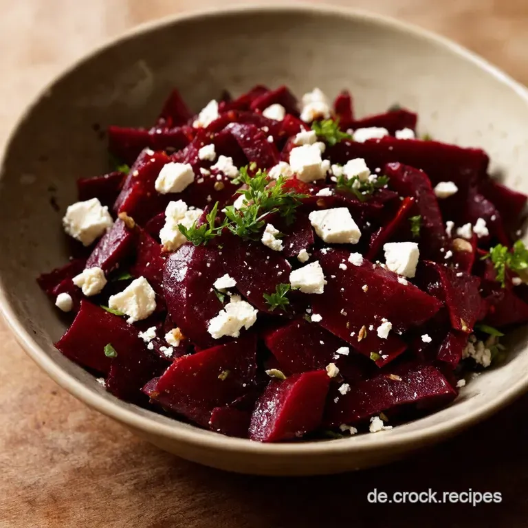 Roter Rausch Rote Bete Salat Mit Feta Waln&uuml;ssen Honigdressing presentation