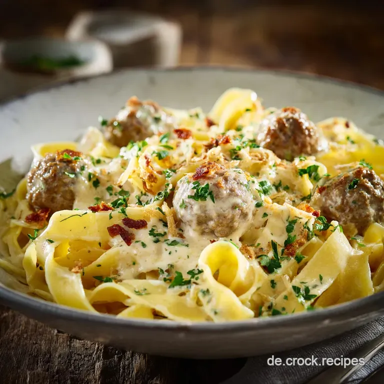 Soulfood &Agrave; La Mutti Cremige Pasta Mit Saftigen Hackb&auml;llchen presentation