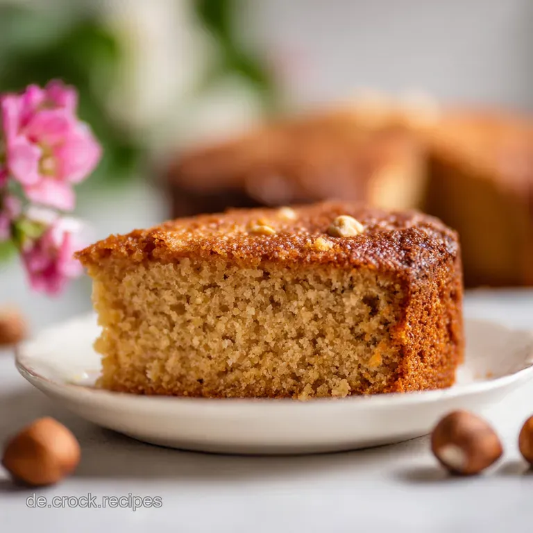 Ein saftiges Kuchenst&uuml;ck auf wei&szlig;em Porzellan, flankiert von einem Klecks Sahne und einer Prise Zimt in weichem Licht.