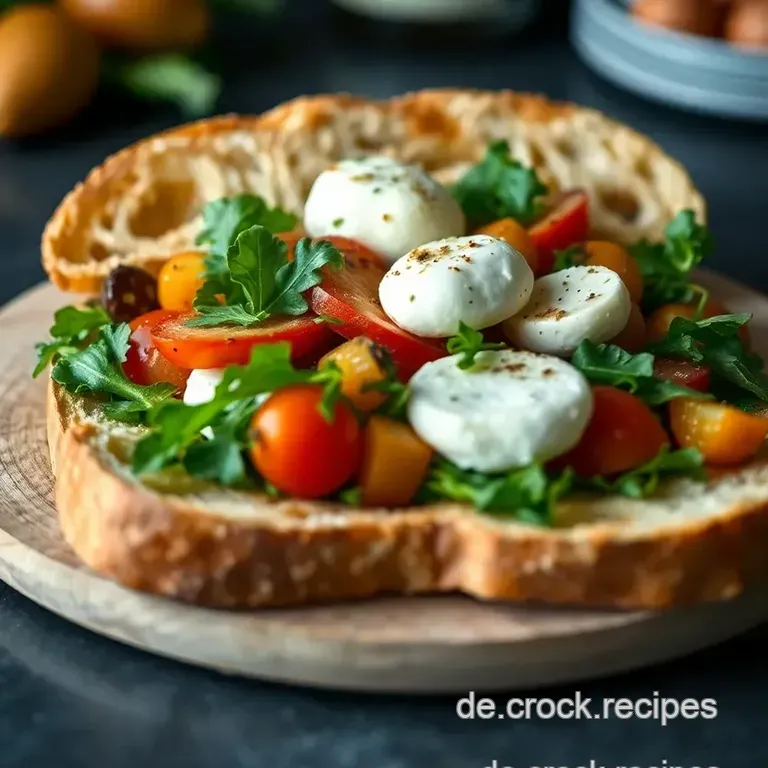 Schlemmer-Baguette mit Burrata &amp Nektarinen presentation