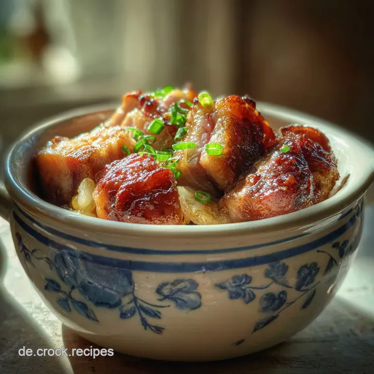 Elegant ramekin of creamy white schmaltz, adorned with savory brown cracklings. A rustic German culinary delight.