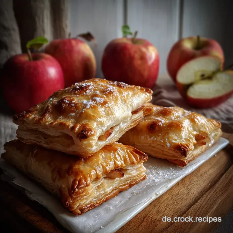 Delicate puff pastry pinwheels dusted with powdered sugar, arranged artfully on a white plate. A sweet, simple dessert.