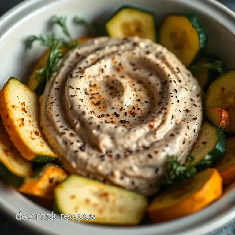 Schwarzer Sesam-Dip mit geröstetem Gemüse presentation