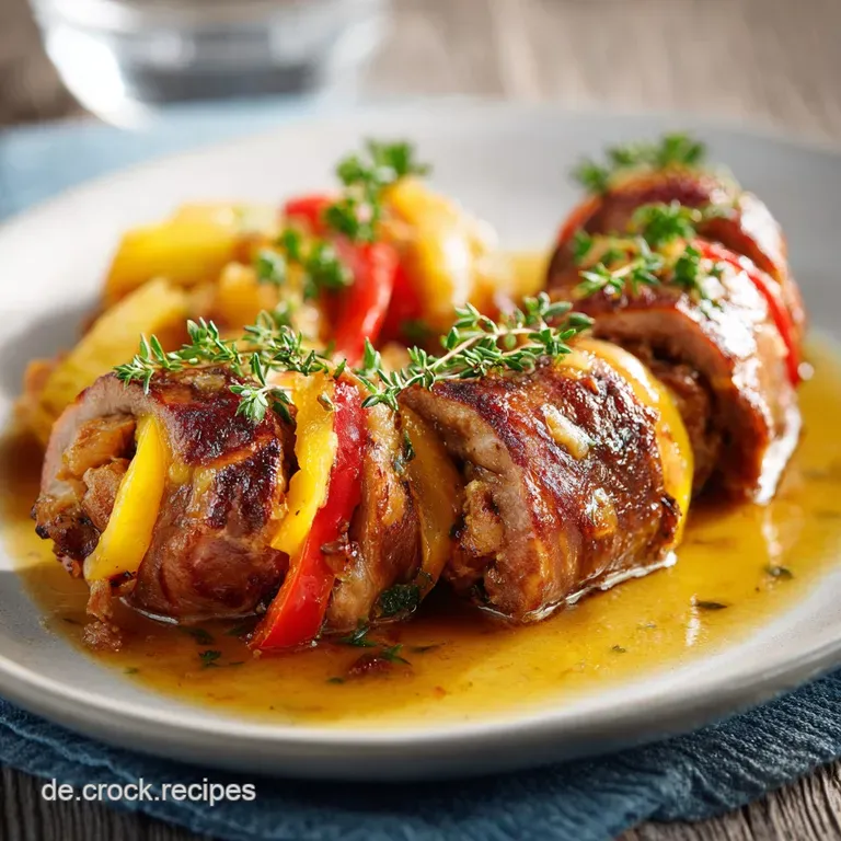 Schweinerouladen Mit Hackfleischpaprikaf&uuml;llung Herzhaft Nach Ostalgie Art presentation