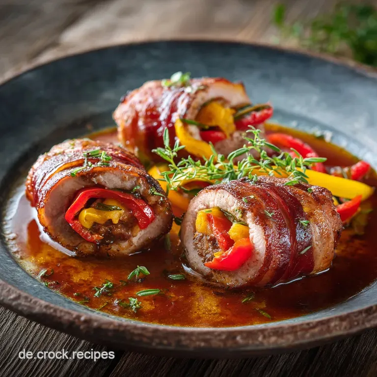 Schweinerouladen mit HackfleischPaprikaF&uuml;llung Herzhaft nach Ostalgie Art