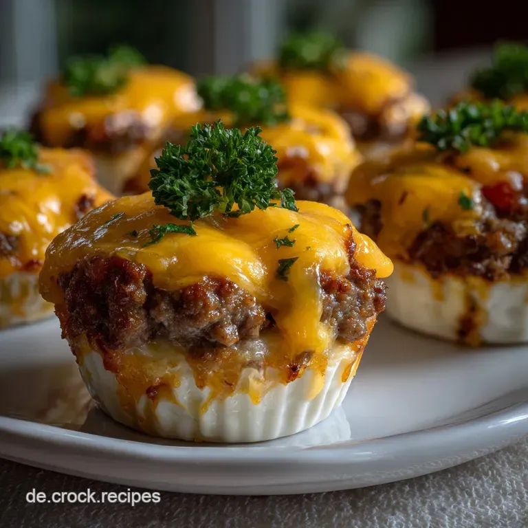 Elegant plate showcasing mini quiches with flaky crusts, bright red tomato skewers, and a swirl of creamy sauce. Perfectly...