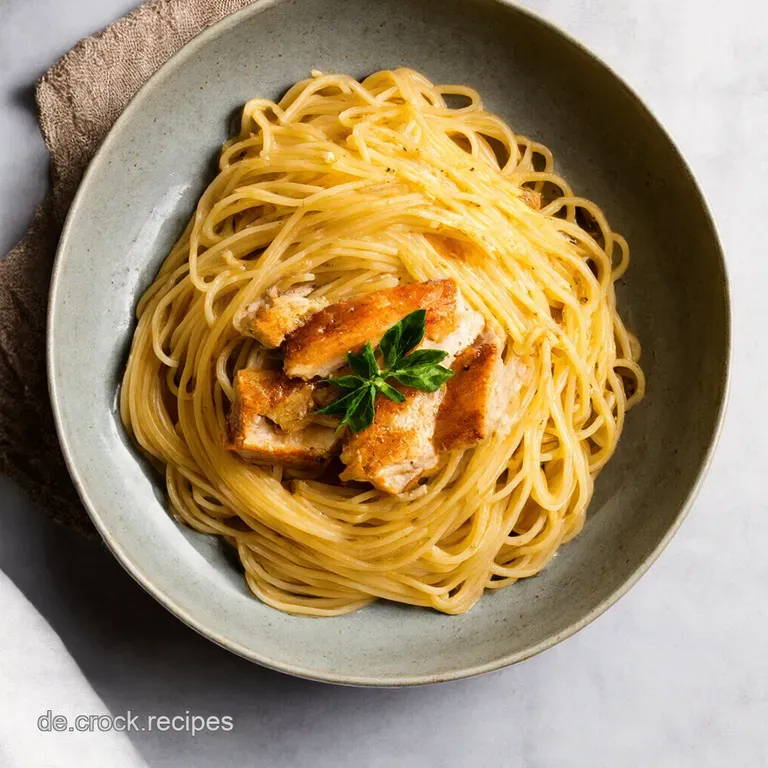 Sonntagsgl&uuml;ck Gebratenes H&auml;hnchen mit Spaghetti in ParmesanTr&auml;umerei