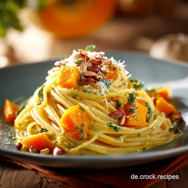 Spaghetti Mit K&uuml;rbisparmesanso&szlig;e: Der Goldene Herbst Auf Dem Teller presentation