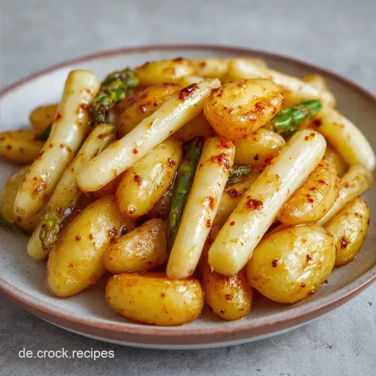Spargel Mittagessen: Knusprige Pfanne mit Kartoffeln
