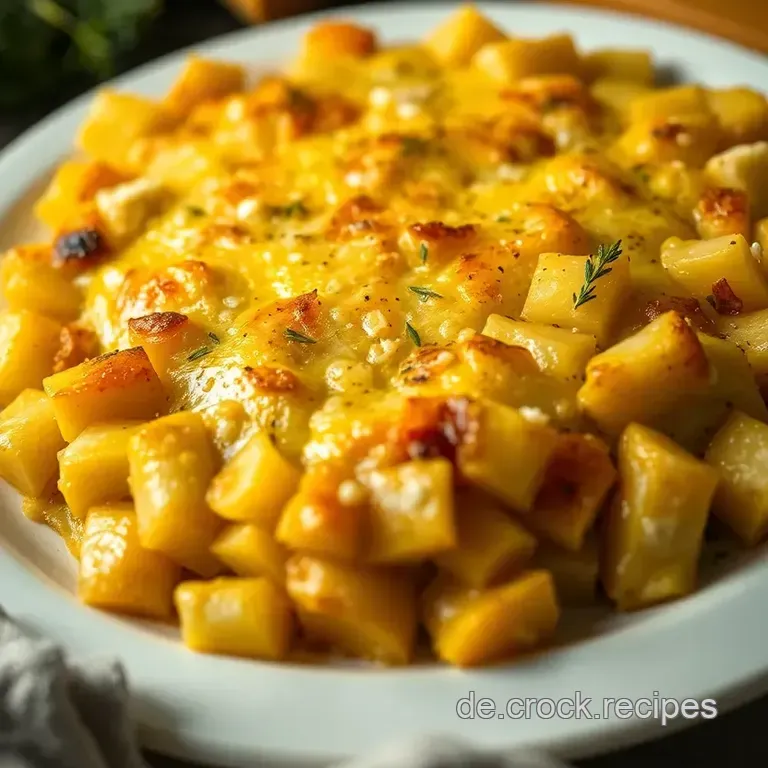 Süße Kartoffeln au Gratin mit würzigem Käse presentation