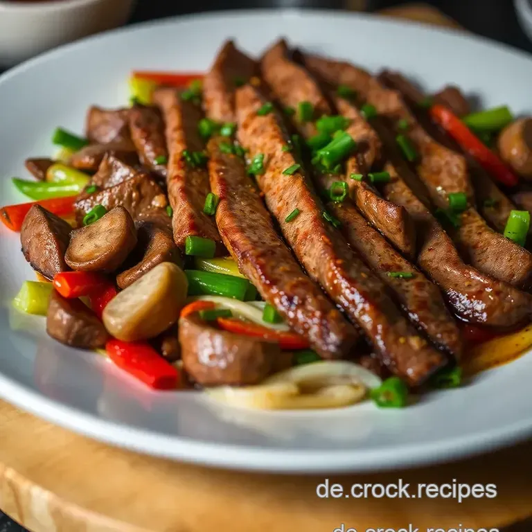 Teppanyaki Grill-Delikatesse: Saftige Rinderfiletstreifen mit Gemüse presentation