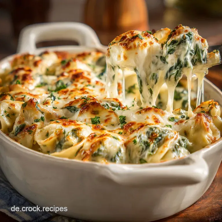 Tortellini-Auflauf mit Spinat und Frischk&auml;se