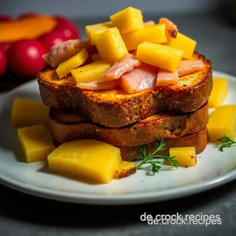 Tropischer Toast Hawaii aus dem Airfryer presentation