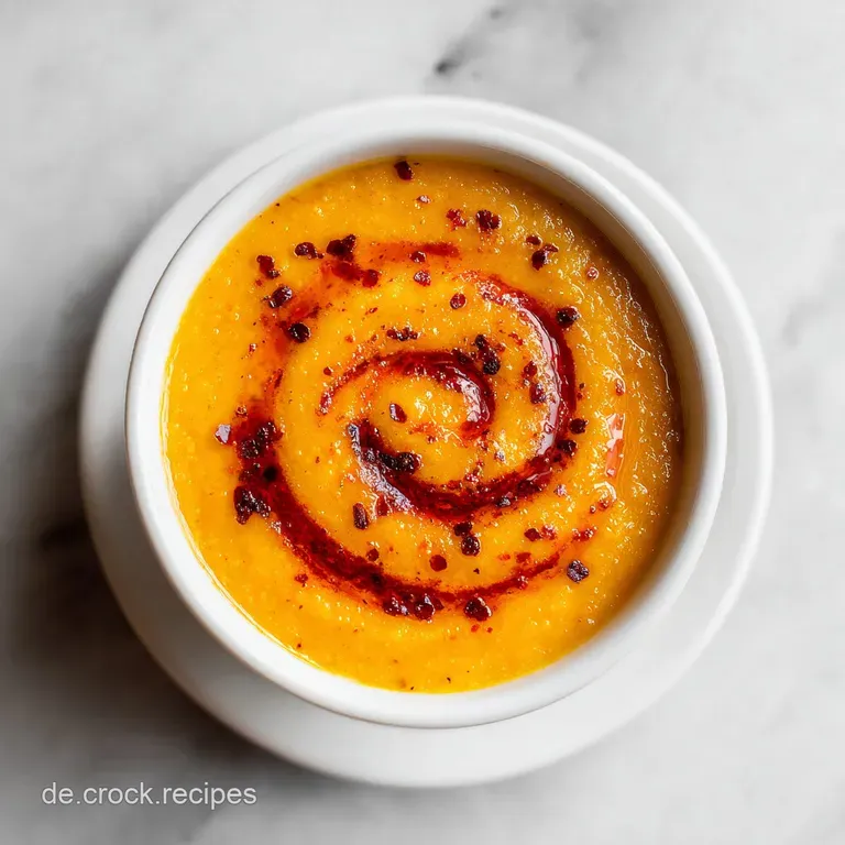 Smooth yellow puree in a white ceramic bowl, garnished with a lemon wedge and a glossy swirl of melted butter.