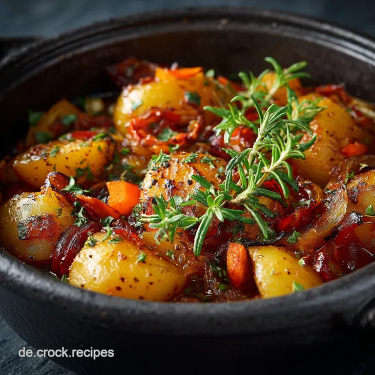 Der Umamiwundereintopf Herzhafter Veganer Kartoffeleintopf presentation