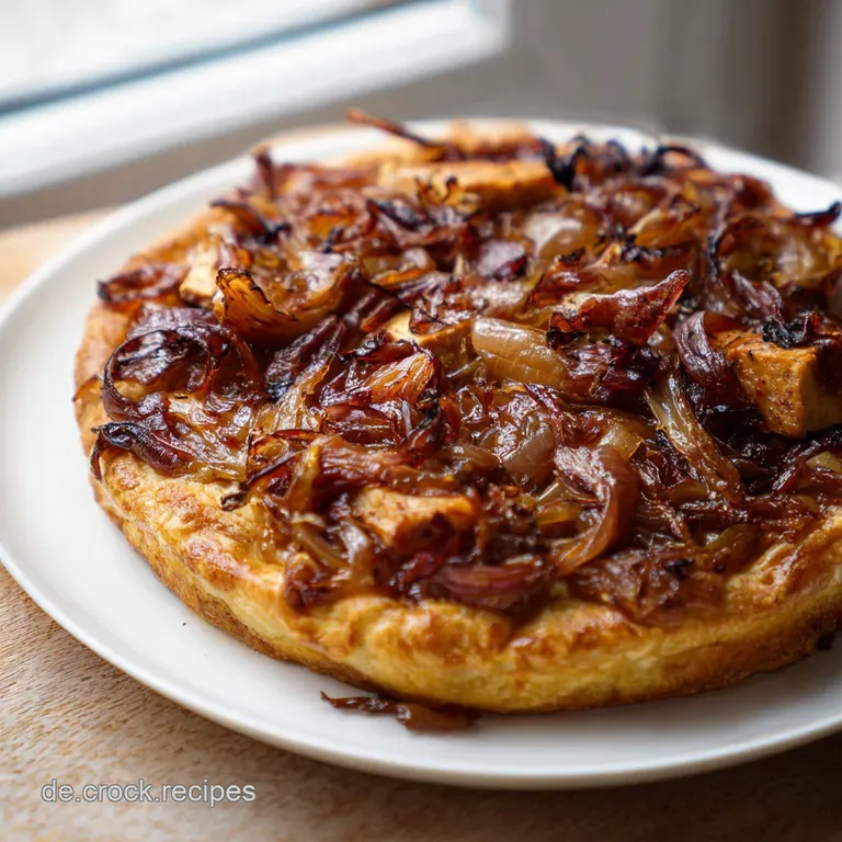 Veganer Zwiebelkuchen mit R&auml;uchertofu: Herzhaft und W&uuml;rzig