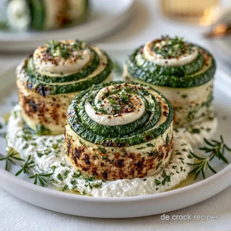 Mehrere goldbraun gegrillte Gem&uuml;sestreifen, elegant auf einer Platte angerichtet und mit frischen Kr&auml;utern garniert.