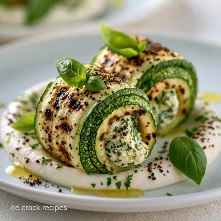 Warme Zucchinir&ouml;llchen vom Grill mit Knoblauch