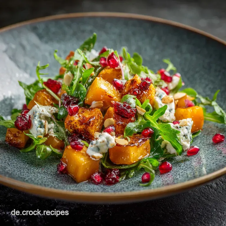 Warmer Salat Camembertk&uuml;rbis Auf Gr&uuml;nem Salat: Ihr Cremiges Herbst-Hauptgericht presentation