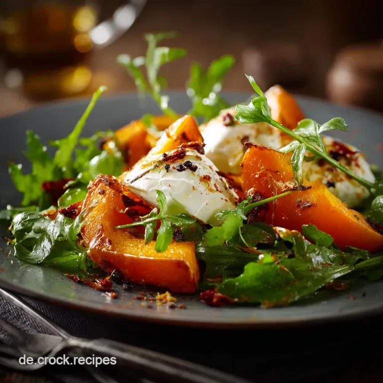 Warmer Salat CamembertK&uuml;rbis auf gr&uuml;nem Salat: Ihr cremiges Herbst-Hauptgericht