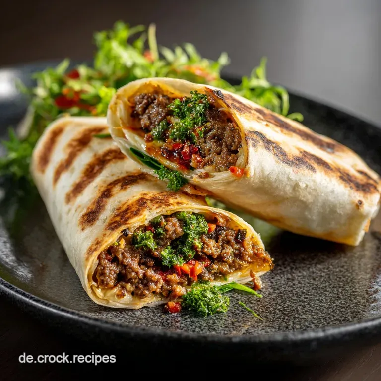 Wraps mit HackF&uuml;llung Deluxe: Der Feierabend-Wrap mit Minz-Dip