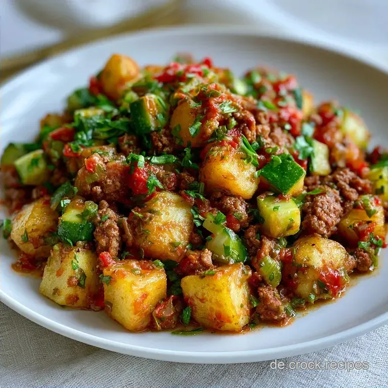 Zucchinipfanne Mit Hackfleisch Und Kartoffeln