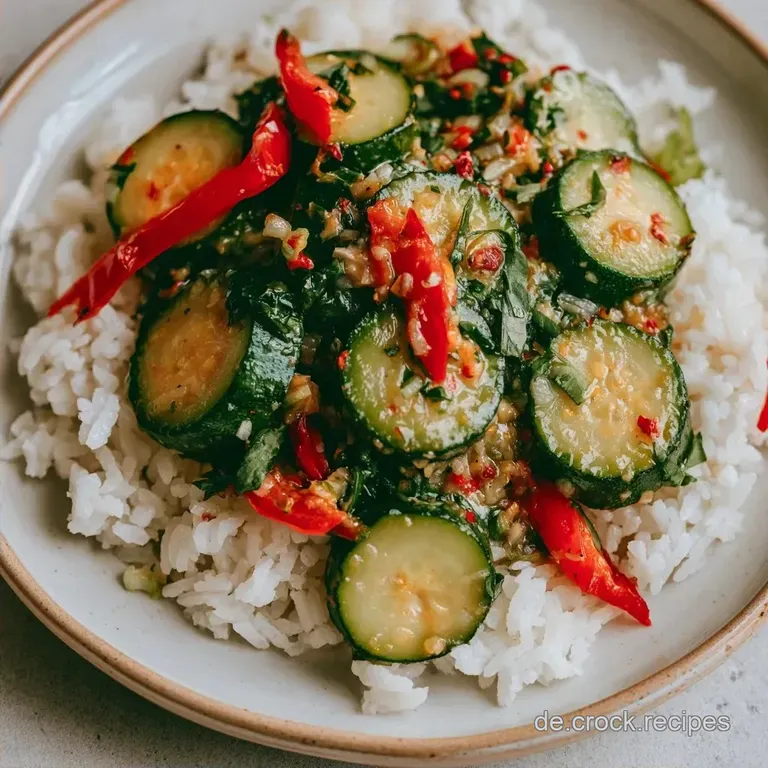 Zucchinipfanne Mit Reis Und Roter Paprika