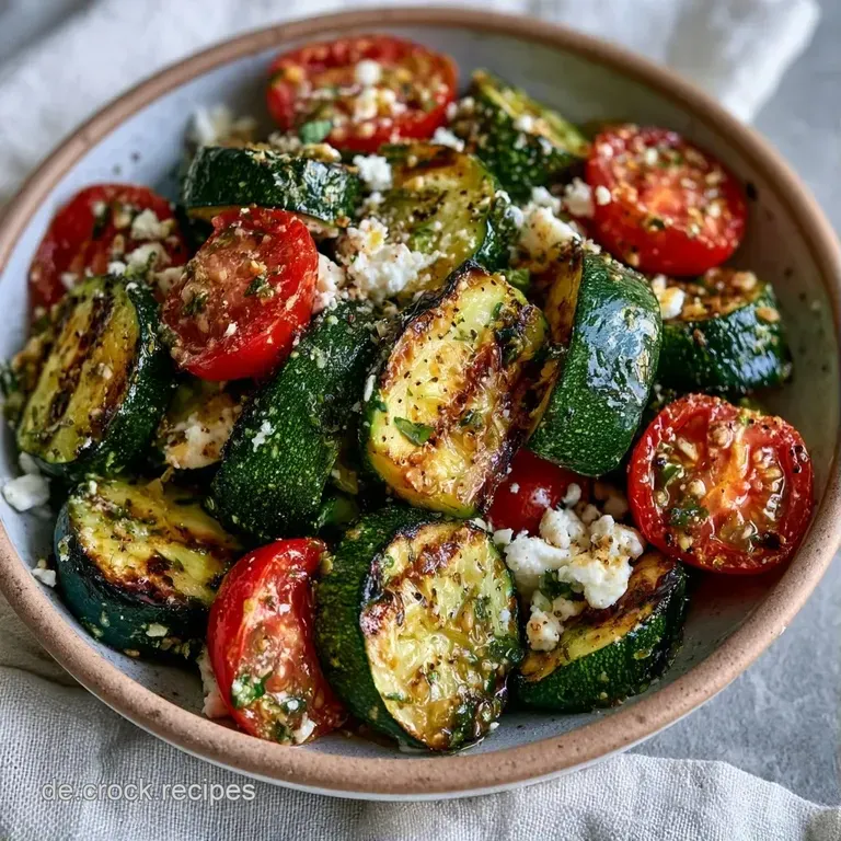 Ein Arrangement aus gl&auml;nzenden, gr&uuml;nen Zucchinist&uuml;cken und zerbr&ouml;seltem Schafsk&auml;se auf einer rustikalen Servierplatte.